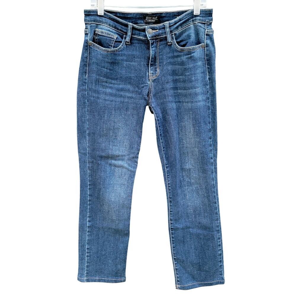 Judy Blue Women's Straight Leg Jeans in Medium Blue Wash - Picture 3 of 6